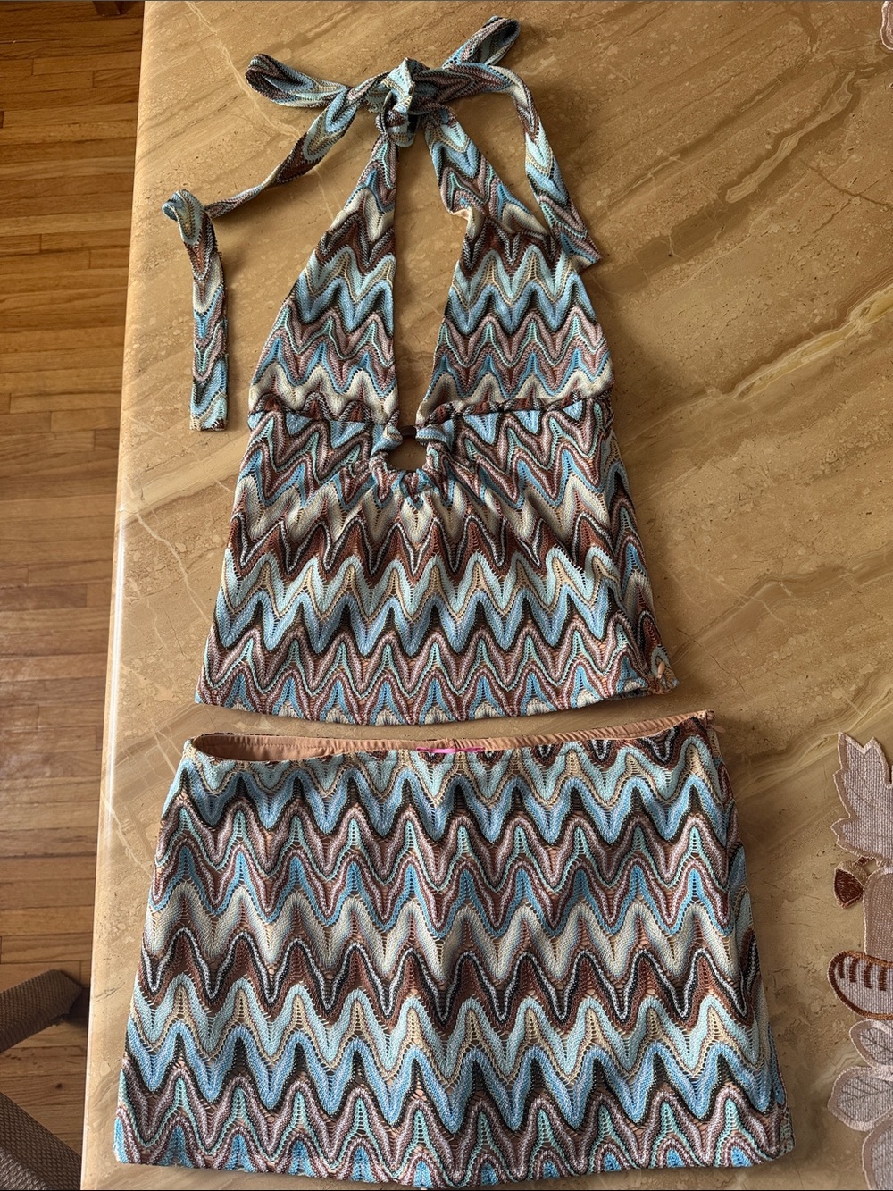 Edikted – Two-piece Halter Top & Mini Skirt Set